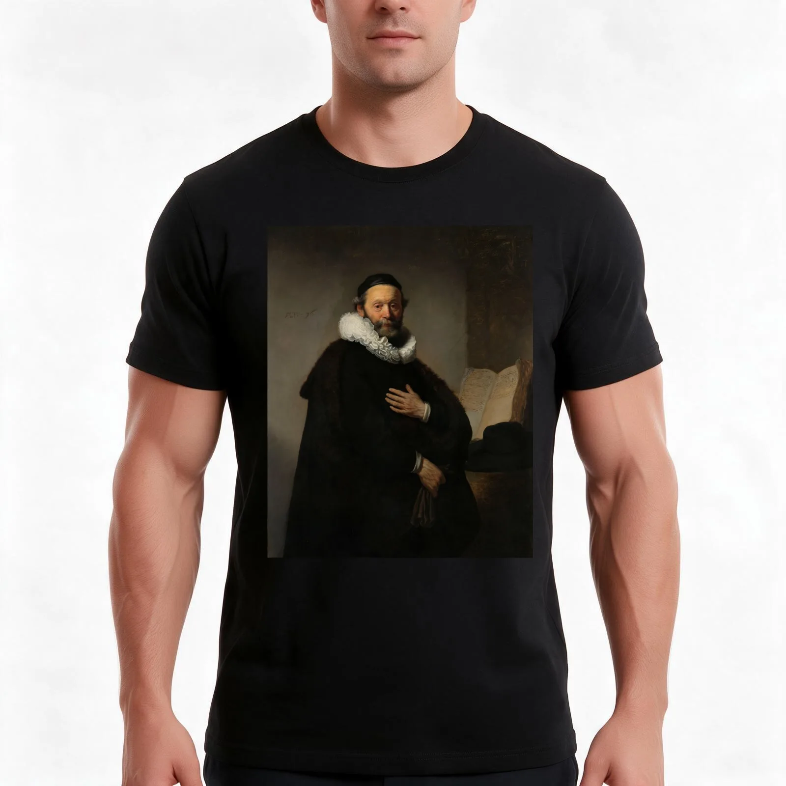 Johannes Wtenbogaert, Rembrandt van Rijn, 1633 T-Shirt, Summer Casual Cotton Tee, Oversized Streetwear Tops, Unisex Men Women