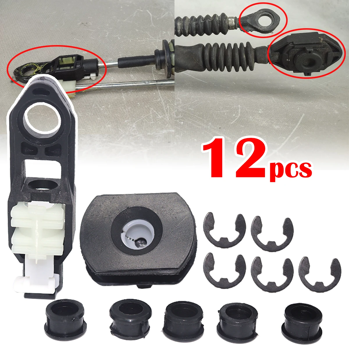 

12 шт., соединительный трос переключения передач для Opel/Vauxhall Agila Maruti Ritz 2008-2014, концевой разъем рычага, адаптер, селекторная втулка, втулка