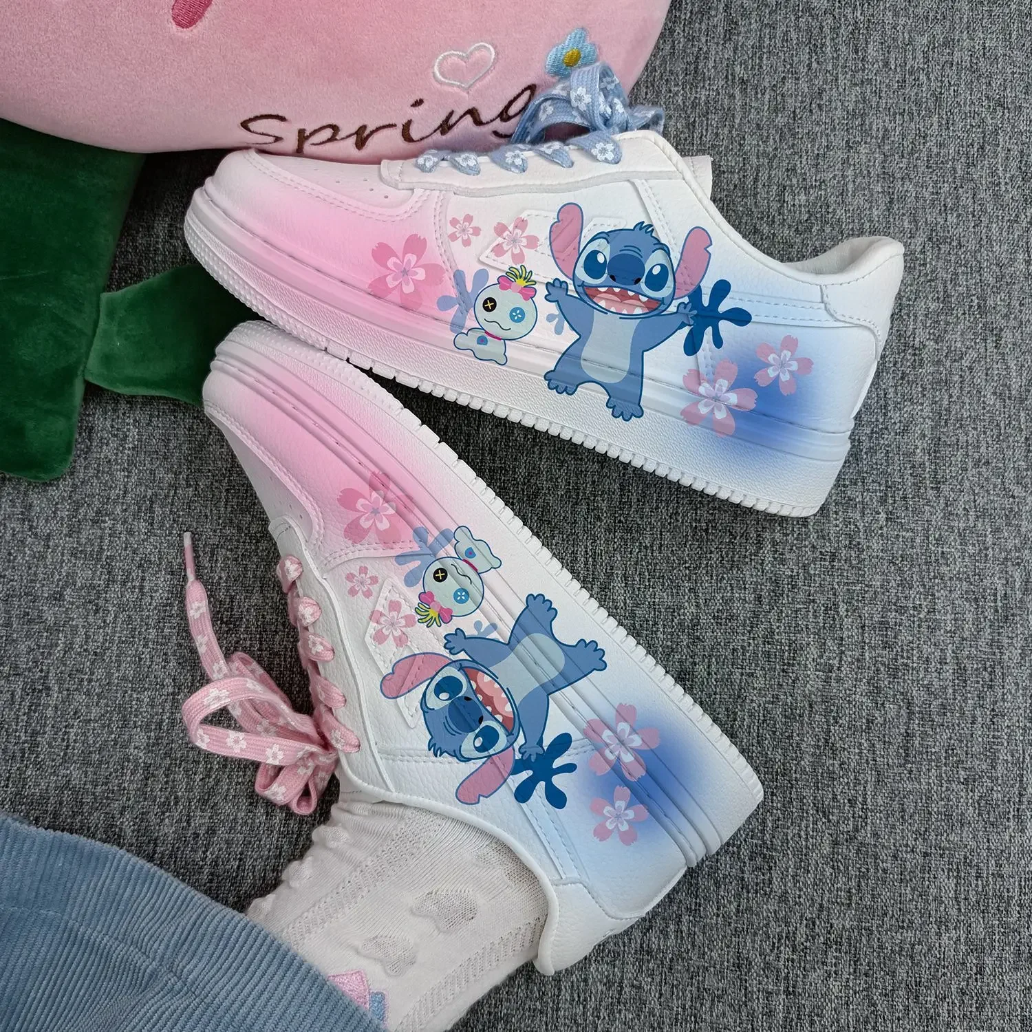 

Disney girls cartoon Stitch princess cute Casual shoes non-slip soft bottom sports shoes for girl gift