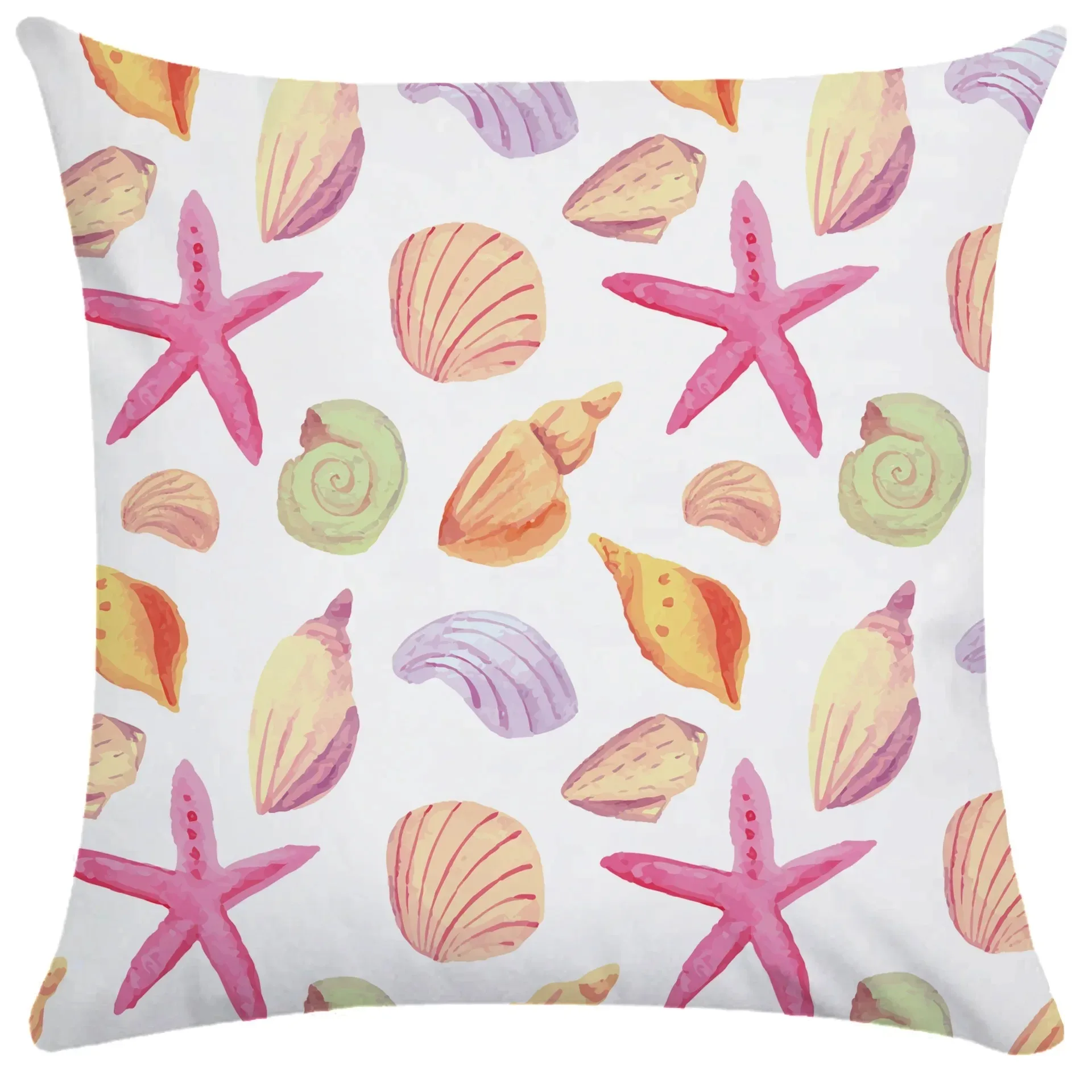 Luxury Home Decor Pillow Cover Car Living Room Sofa Cushion Cover Ocean Starfish Shell Print Pattern Cushion Cover