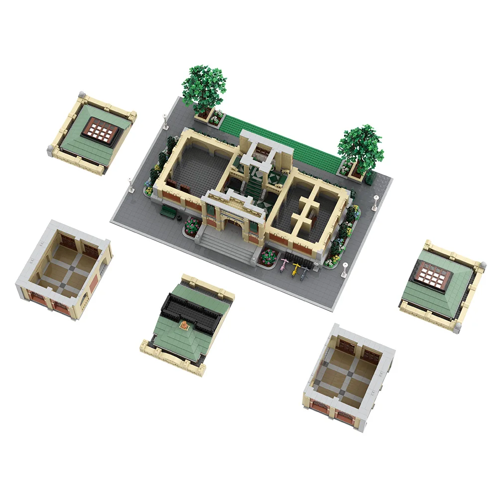 Klocki konstrukcyjne MOC Muzey Miejski Model Muzeum Historii Naturalnej Muzeum Sztuki w Milwaukee Klocki Architektoniczne Zabawka Prezent dla Dzieci