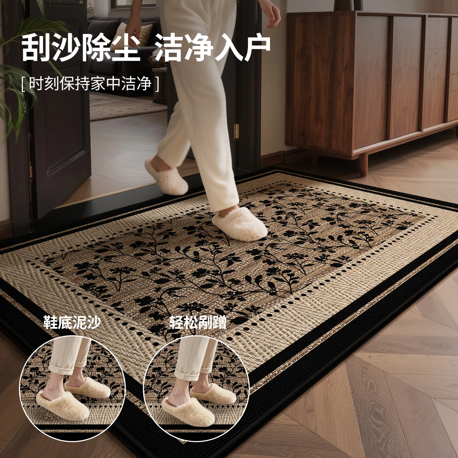 Luxury Velvet Loop Pile Entrance Door Mat 2026 New Anti Slip Indoor Home Entryway Floor Rug Absorbent Durable Carpet