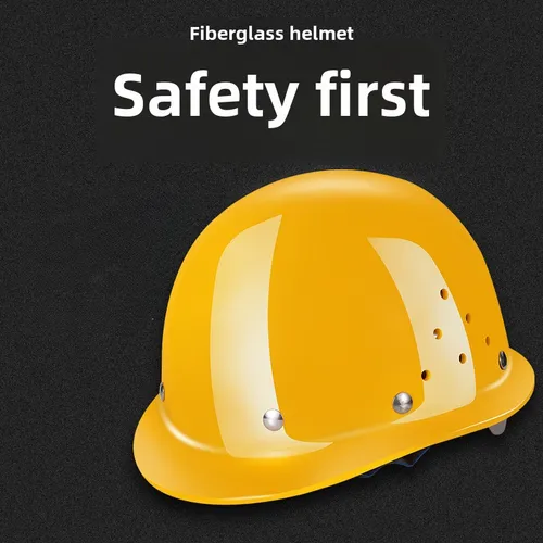 Casco de seguridad Gorro de trabajo ligero de alta resistencia de fibra de vidrio Construcción Ferrocarril Metallurgia Mine Verano