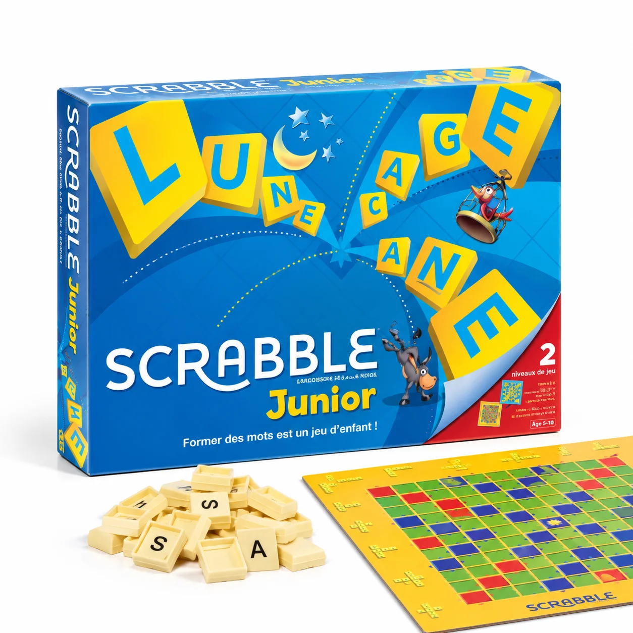 Scrabble Junior Board Game, Kids Word Spelling Game, Educational Letter Learning Toy, Family Party Game for Children