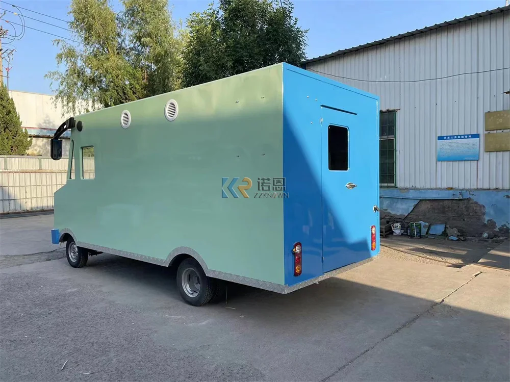 Electric Food Truck Van Mobile Kitchen Equipments Coffee Pizza Kiosk Concession Food Trailer Snack Ice Cream Cart