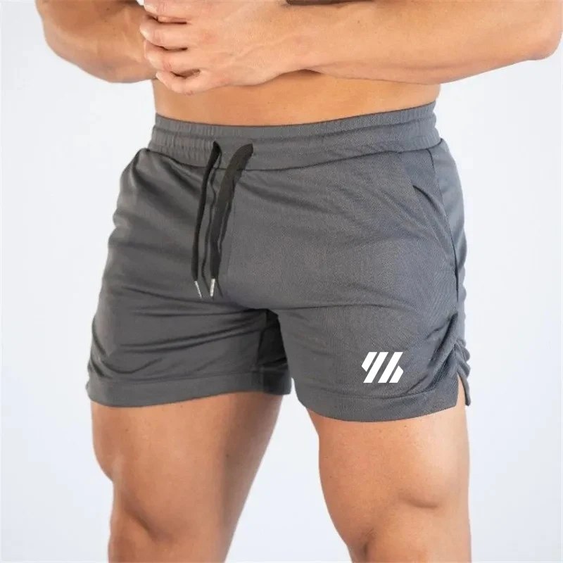 Muscle Running Sports Shorts Quick Dry Breathable Marathon Capris Fitness Beach Pants Tight Mesh Fabric hip-hop style 2024 New