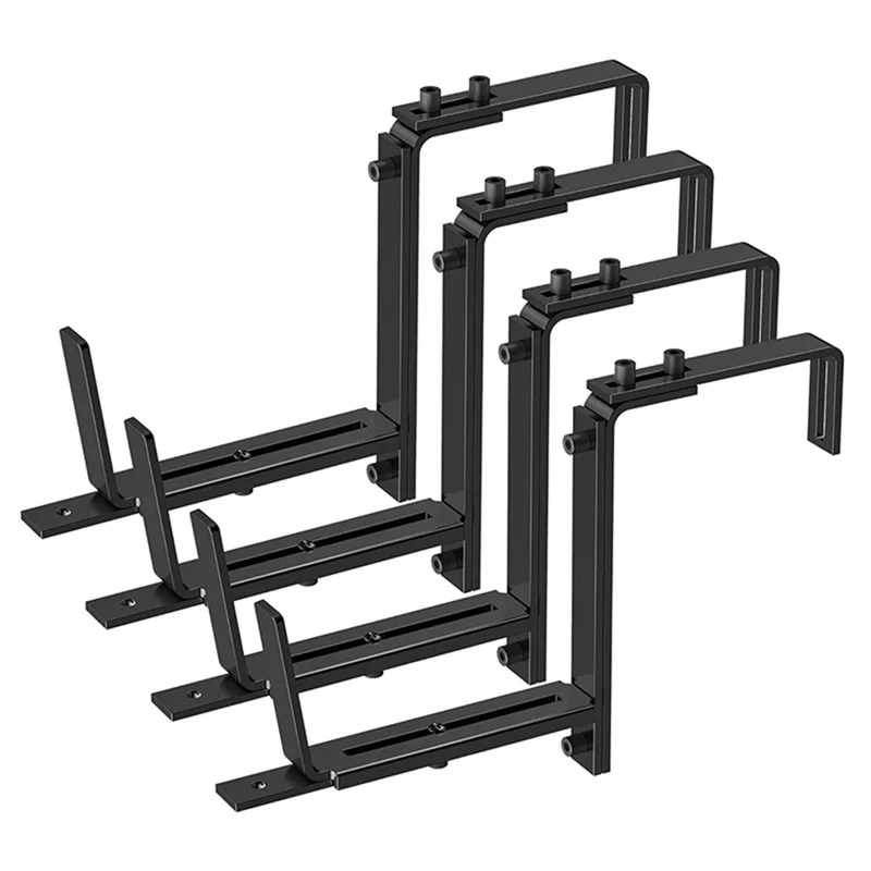 B03C-Adjustable Planter Box Bracket (6 To 12.5 Inches) For Flower Box Holders, Window Boxes Plantershooks, Wall