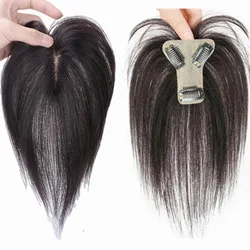 Slik Human Hair Toppers For Women Thin Clip In Topper With 3D Air Bangs Hairpieces for Hair Loss Volume Cover Grey Hair