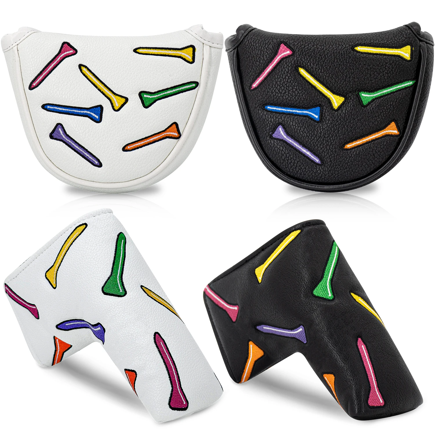 1 Golf Putting Head Cover, Embroidered Durable Golf Club Protection Cover, Available in Black and White Colors to Provide