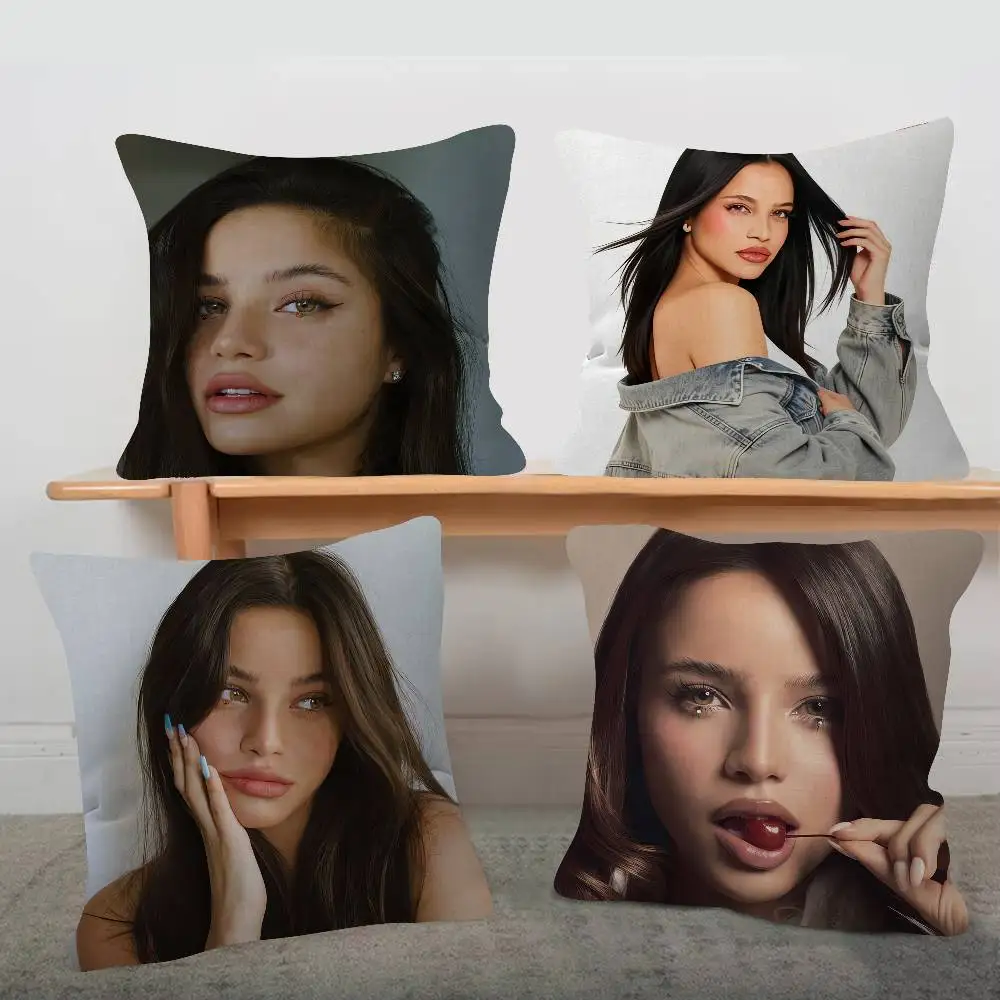 Singer Emilia Mernes Cartoon Series Square Pillowcase Soft Waist Sofa Cushion Cover Bedroom Room Pillowcase