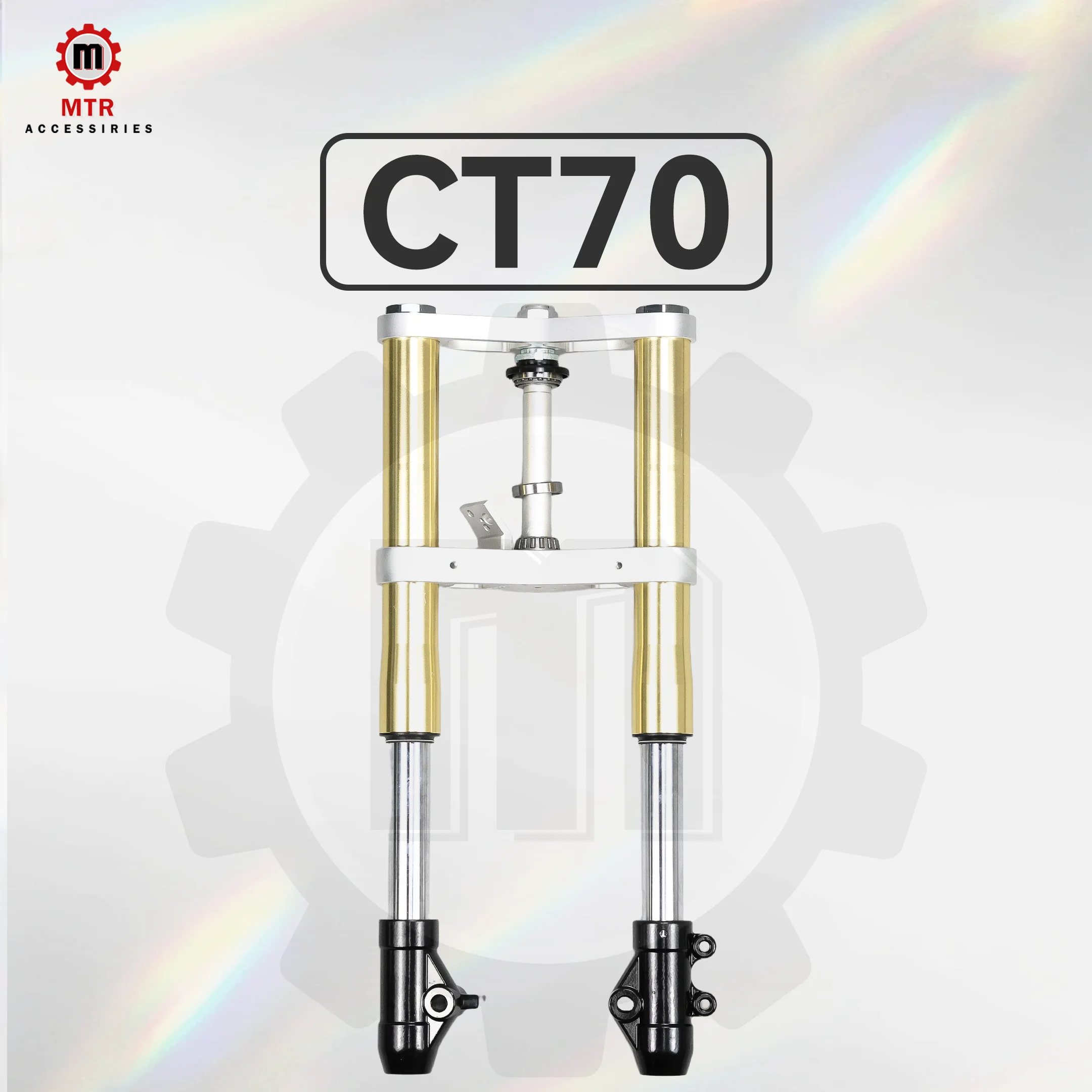 Fork Kit 600mm DAX CT70 Golden Fork Silvery Clamp Hydraulic Shock Absorber Set DAX CT70 Parts Rebound Speed Unadjustable