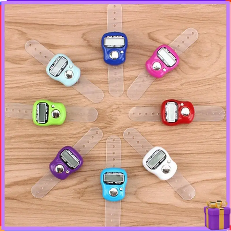 Advanced-LCD Electronic Finger Hand Ring Knitting Row Tally Counter Pedometer Digital Hand Tally Counter Random Color