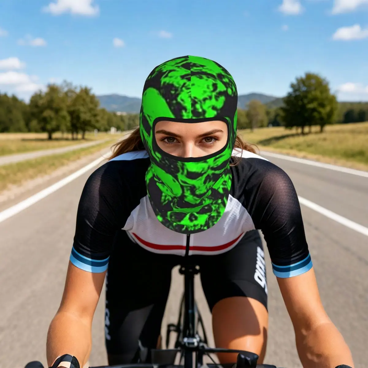 Ghost Skull Luminous Horror Night Halloween Balaclava Full Face Mask Sun Protection Neck Gaiter For Motorcycle Cycling Outdoor