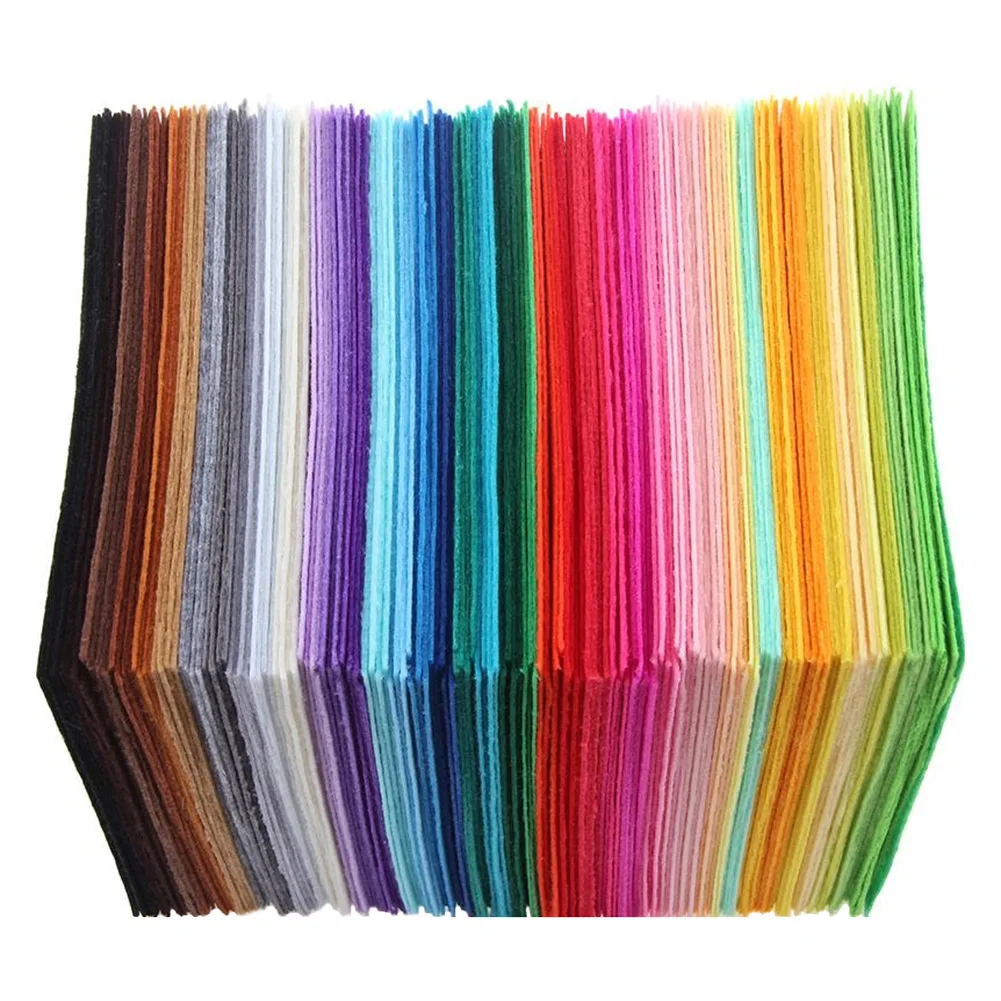 40 szt. Tkanina poliestrowa DIY 10x10cm filcowa tkanina akcesoria do szycia filcowe arkusze patchworkowe różne kolory miękkie dla lalki zabawki