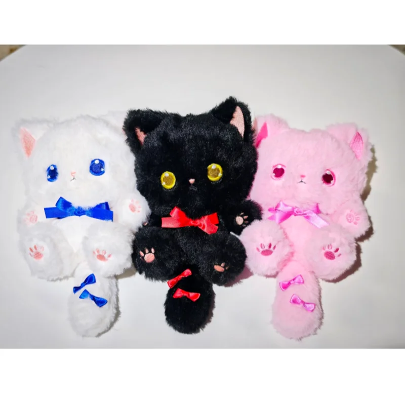 

Мягкая плюшевая игрушка-котёнок с бантиком из тапиоки, розовый котёнок, брелок для сумки, декор для дома, оригинальный дизайн для взрослых коллекционеров
