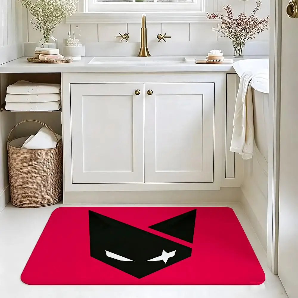Cool dark M inimal Fox Floor Mat carpet diatom mud bathroom quick-drying absorbent floor mat household bathroom
