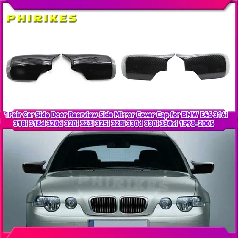 

Крышка зеркала заднего вида из углеродного волокна/черная для BMW E46 E39 4-дверный 325i 330i 525i 530i 540i 1998 1999 2000 2001 2002-2005
