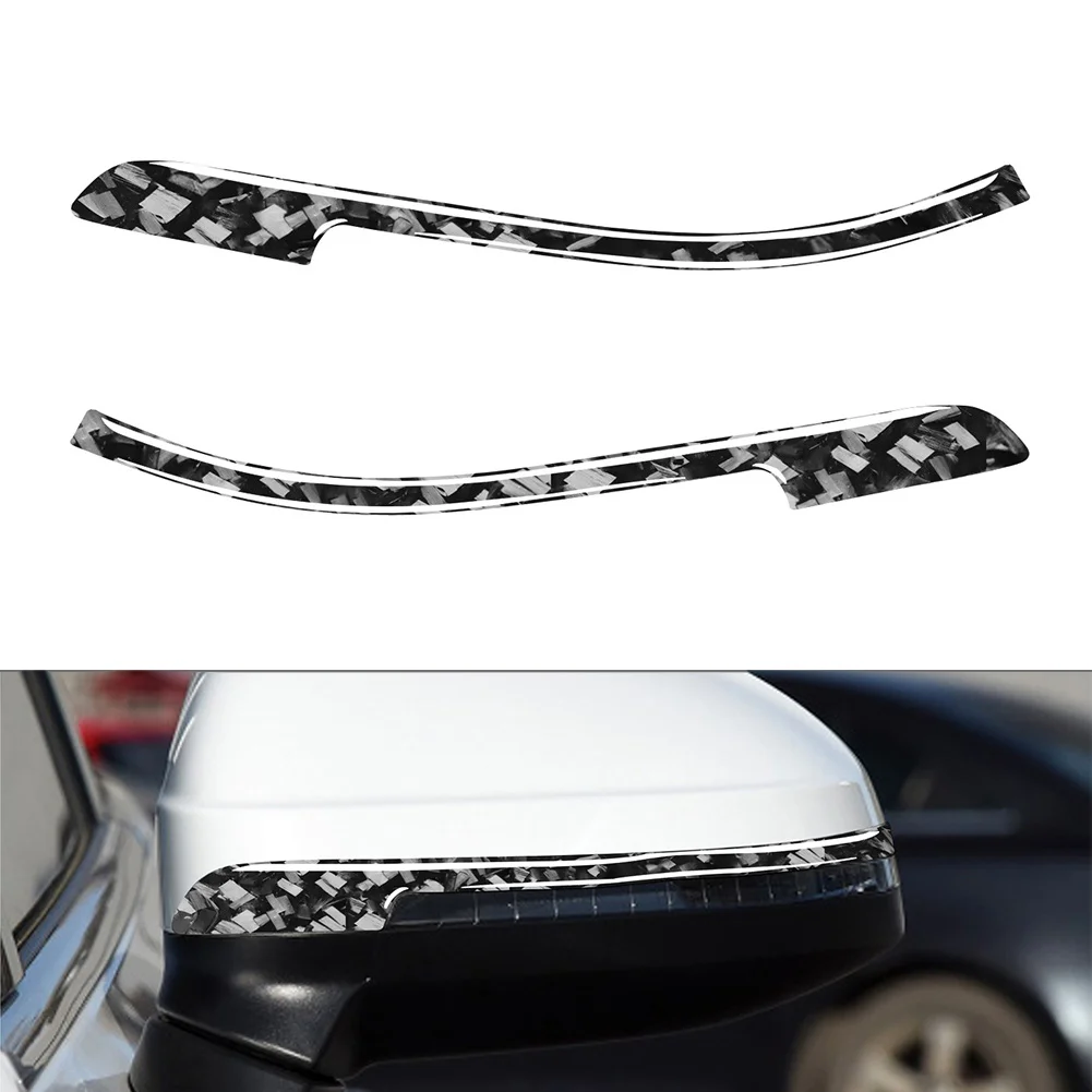 1 Pair Car Rearview Mirror Anti-collision Strip Cover Trim Forged Pattern Sticker For Audi A4 B9 2017-2023 For S4 RS4 2017-2019