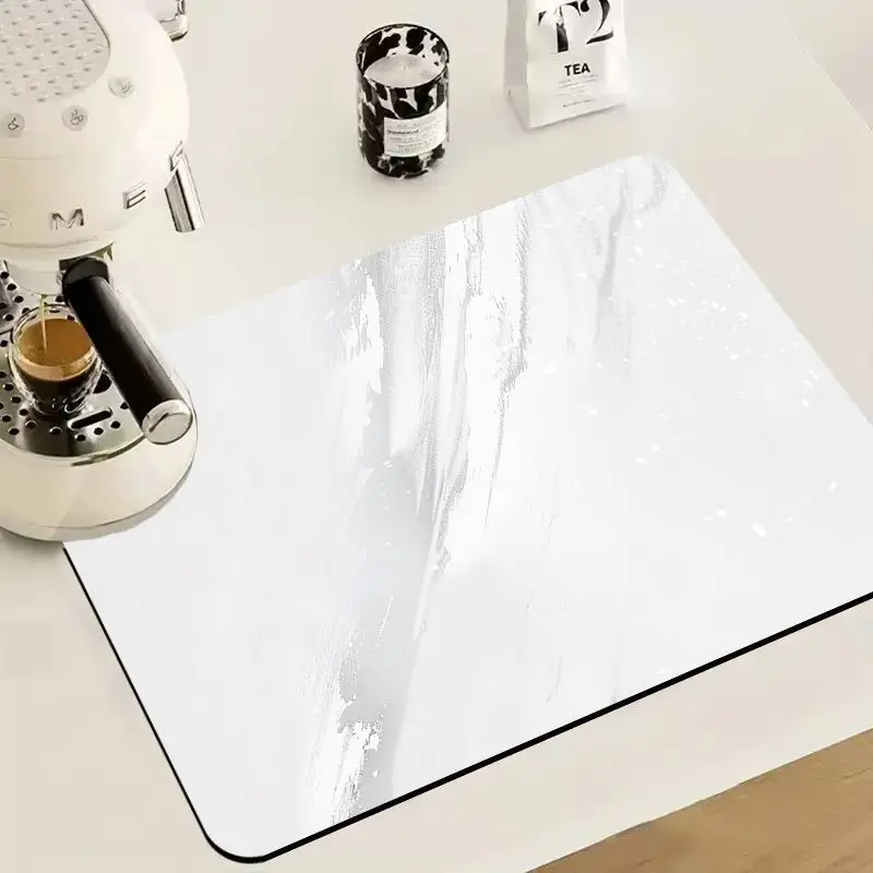 VIKAMA Ink Gold Texture Drying Pad Anti Slip Table Carpet Coffee Machine Washable Absorbent Pad Home Decoration