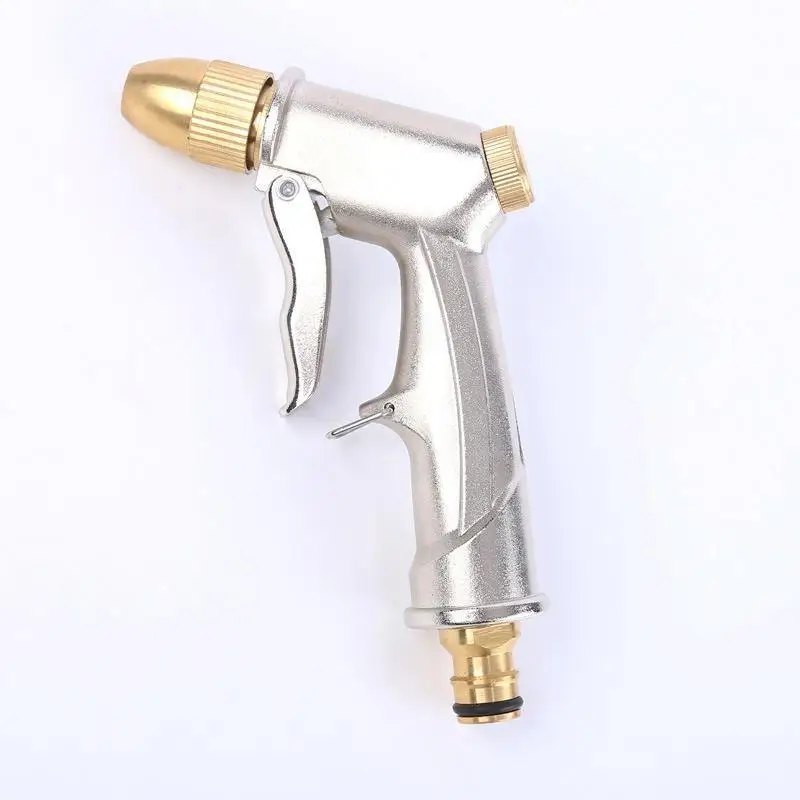 High Pressure Car Washer Spray Gun Metal Nozzle Adjustable Water Flow Sprinkler for Pet Bath Garden Irrigation Use