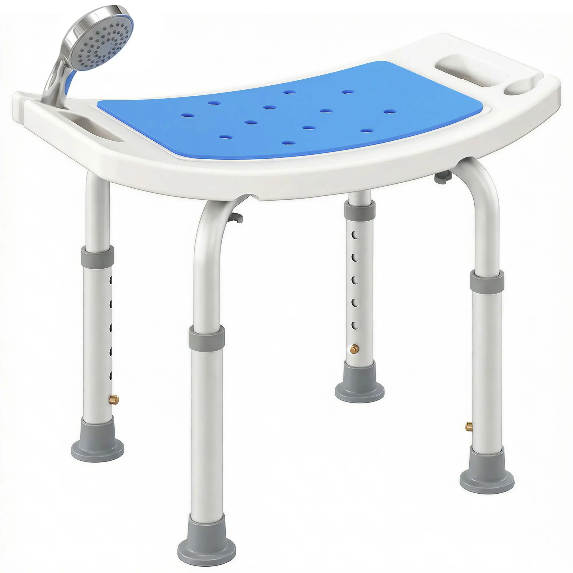 Homcom 6-Level Adjustable Curved Bath Stool Spa Shower Chair