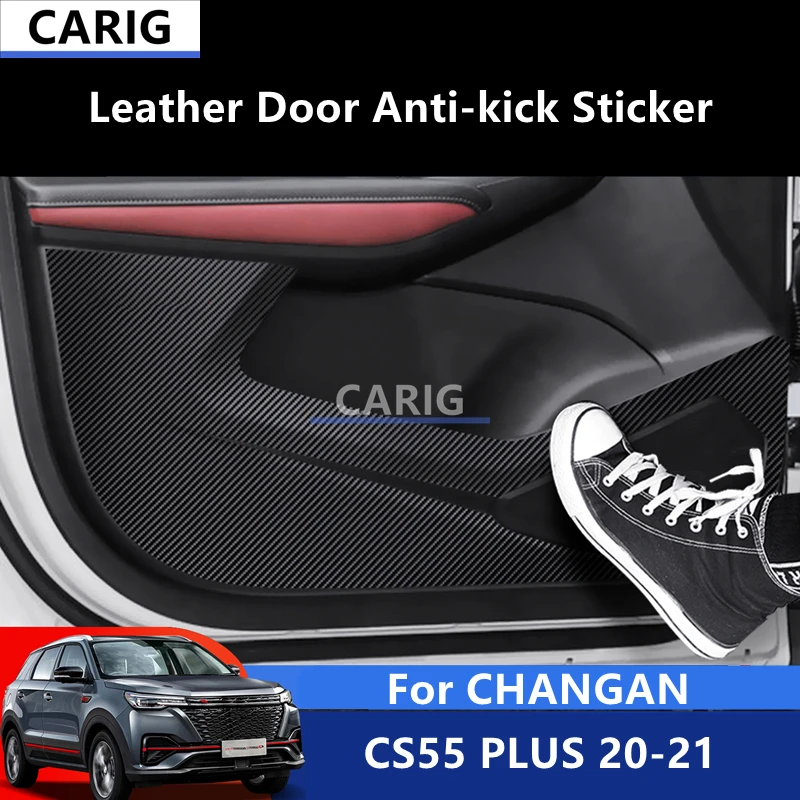 

For CHANGAN CS55 PLUS 20-21 Leather Door Anti-kick Sticker Modified Interior Car Film Accessories Refit Modification Decoration