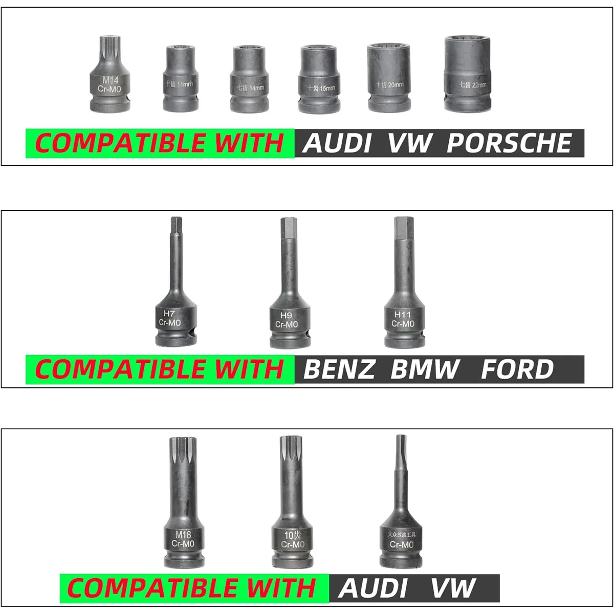 12 Pc Impact Brake Caliper Special Socket Set 1/2\