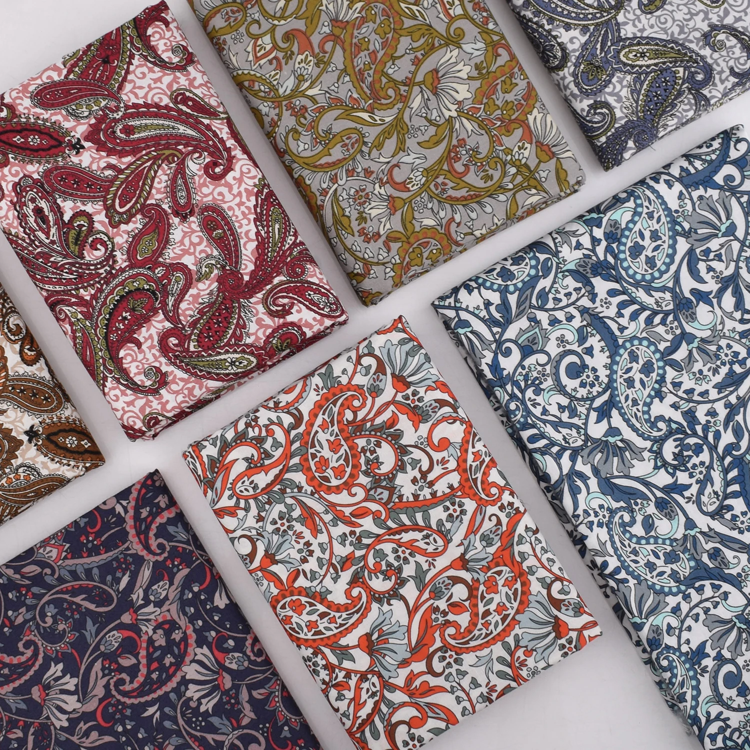 Vintage Cotton Poplin Fabric,40S Cotton Printed Material For Quilting & DIY Sewing,Pre-cut Fat Quarter & Meter Available,26PC65