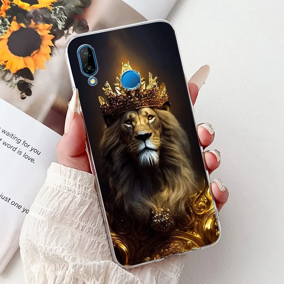 لغطاء حافظة هاتف هواوي P20 لايت ANE-LX1 ANE-LX2 ANE-LX3 غطاء كرتوني شفاف لهاتف هواوي P20 Lite Nova 3e Capa