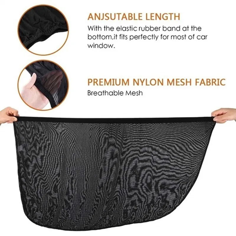 2PCS Car Side Window Sun Shade, Car Sun Shade Blocking Car Mosquito Net for Baby-Car Side Rear Sun Shade with UV Rays Protection
