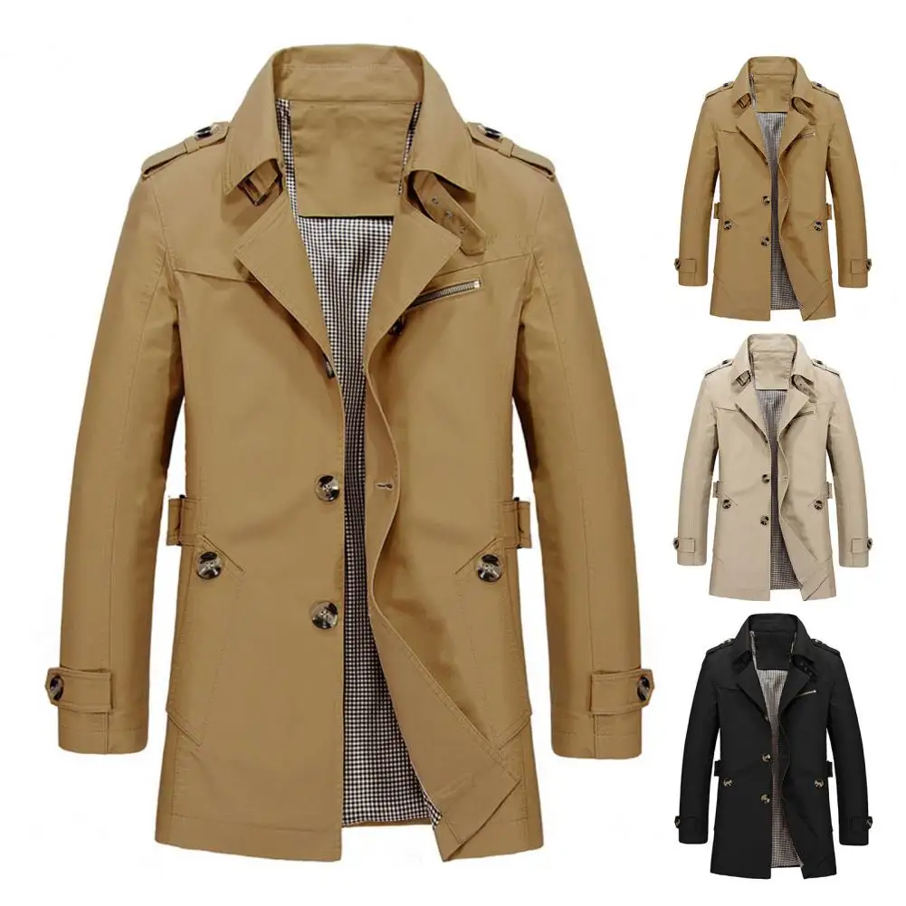 

Новый весенний мужской плащ, модный английский стиль, длинные плащи, мужская повседневная верхняя одежда, куртки, ветровка, брендовая мужская одежда 2025