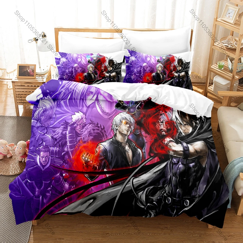 Cool The King Of Fighters Classic Fighting Game Print 3PCS Bedding Set Duvet Cover 2 Pillowcases Soft Bed Linen Decor For Retro