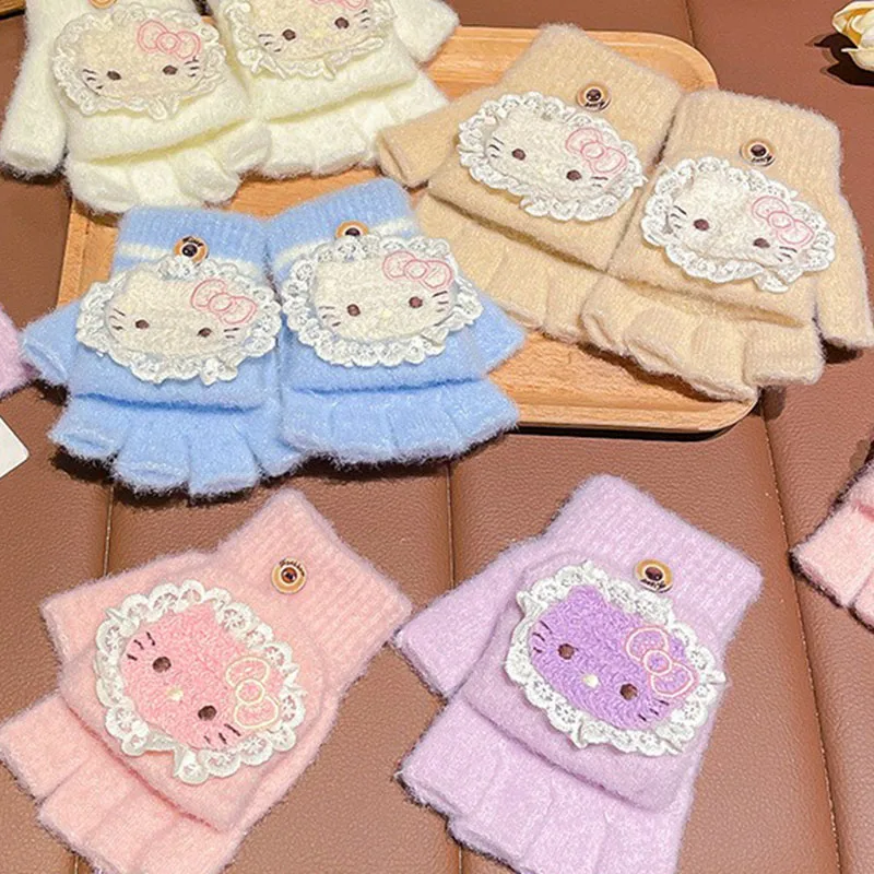 قفازات هالو كيتي للفتيات 2025 شتاء جديد كارتوني مقاوم للرياح قفاز دافئ قابل للطي لطيف ناعم للأطفال قفاز مضاد للتجمد لركوب الدراجات #5