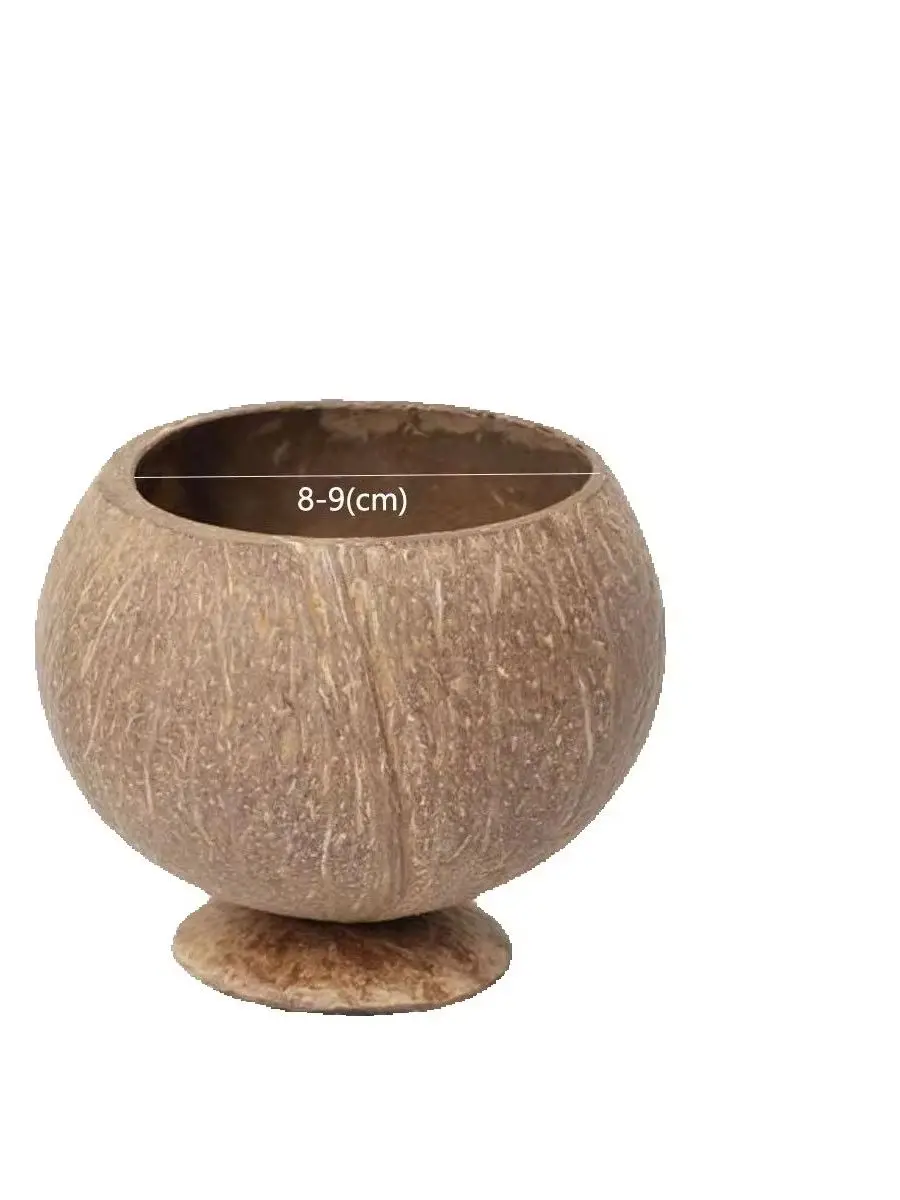 Natural Coconut Shell Bowl with Base  Handmade Eco Friendly Acai Smoothie Salad Bowl Fruit Yogurt Dessert Serving