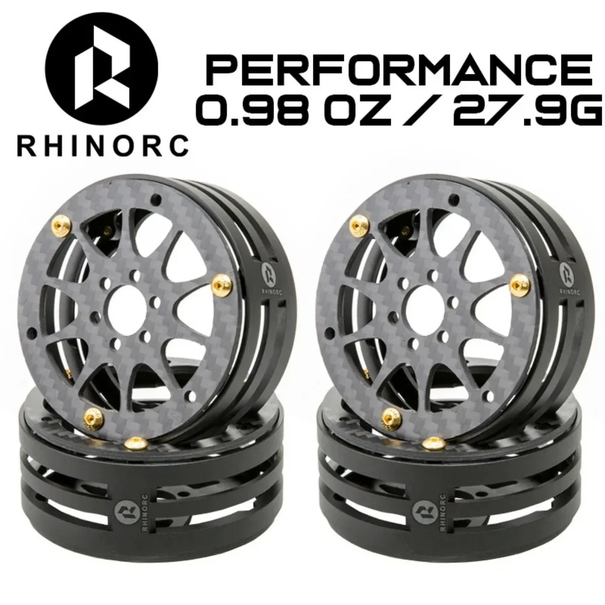 RhinoRC 2,2 inch smal koolstofvezel aluminium Pro lichtgewicht RC auto rupwiel Pro Shafty MOA