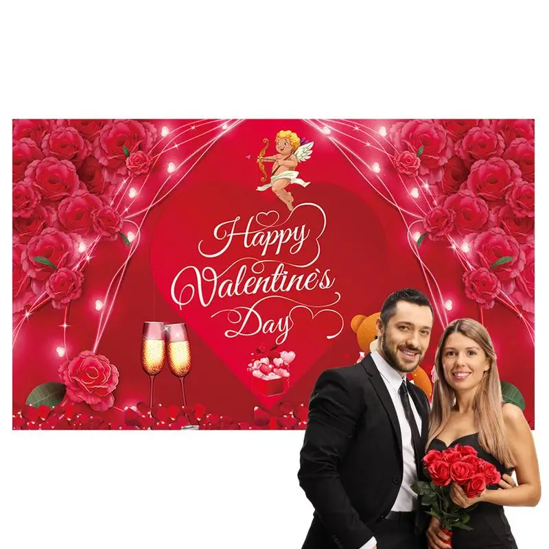 Valentine's Day Decoration Photography Backdrops February Heart Glitter Red Roses Board Party Photo Backgrounds