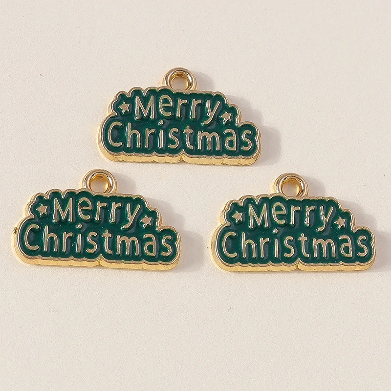 20 Stück 20 x 12 mm niedliche Emaille-Frohe Weihnachten-Buchstaben-Charms-Anhänger für die Herstellung von Tropfen-Ohrringen, Halsketten, DIY-Handwerk, Schmuckzubehör – Detail 4