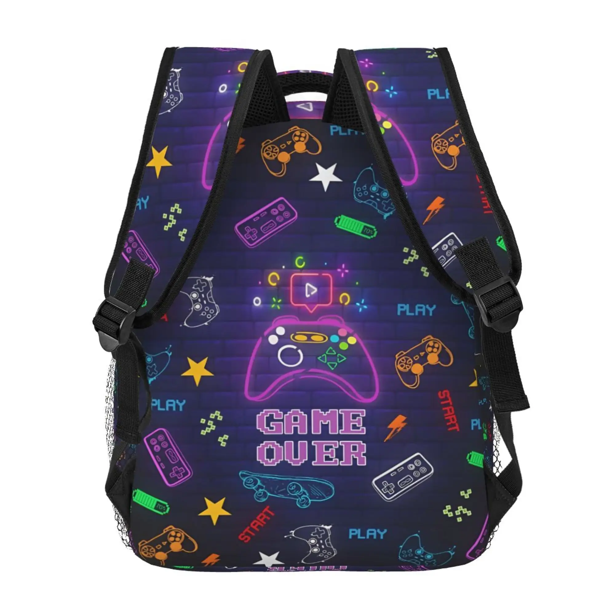 비디오 게임 컨트롤러 소년을위한 노트북 배낭 소녀 내구성 학교 컴퓨터 Bookbag 남여 여행 하이킹 캠핑 데이 팟