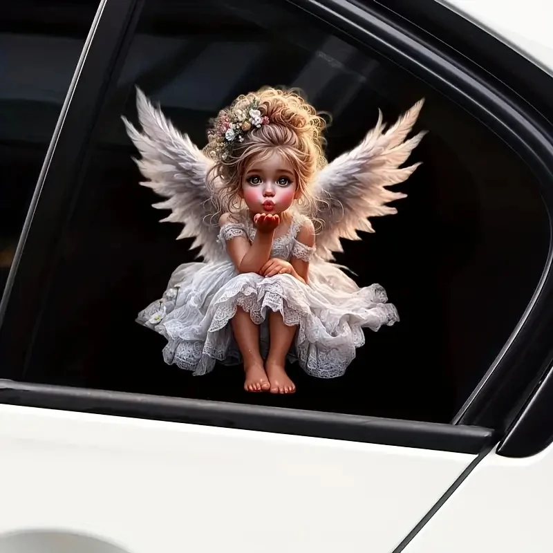 Engel wasserdichte Vinyl-Autoaufkleber für Fenster, Stoßstange, dekoratives Außenzubehör, die Kratzenaufkleber blockieren