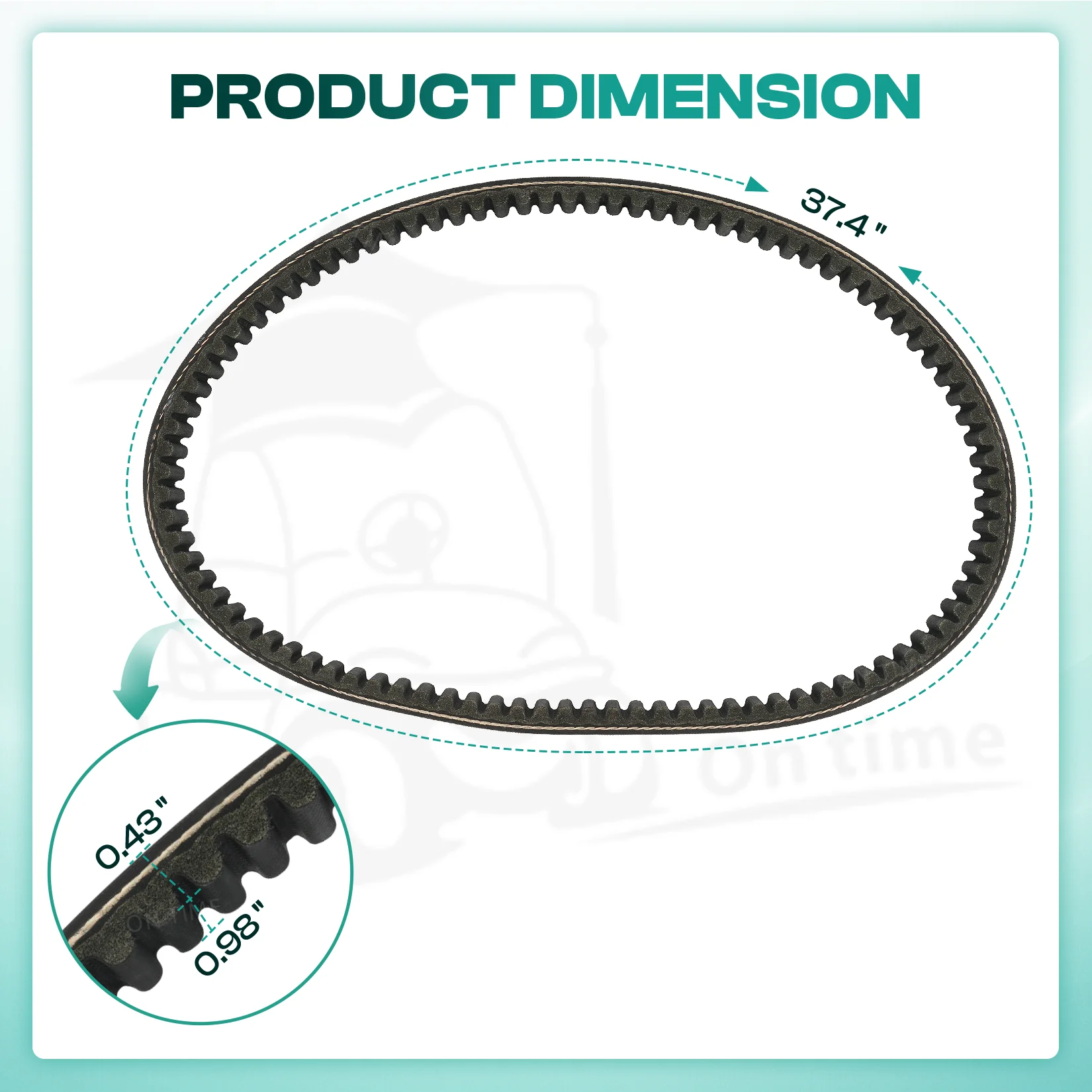 Club Car Clutch Drive Belt for 1993-Up DS & 2004-2014 Precedent Golf Cart OEM#1016203