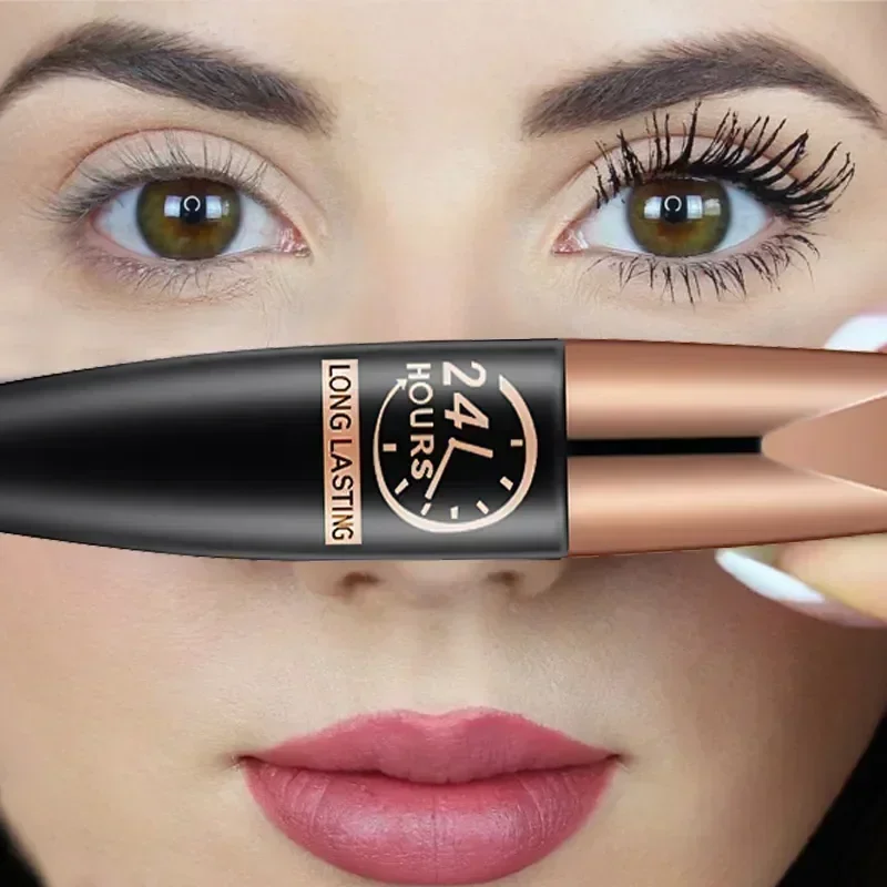 5D Waterproof Mascara Lengthening Eyelashes Women's Make-up Waterproof Mascara Black Silk Fibre Mascara 2024