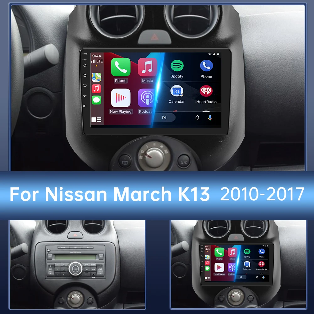 Android 12 For Nissan March K13 2010-2017 Car Player Radio Auto Multimedia Navigation QLED Screen Stereo Carplay 360 Camera