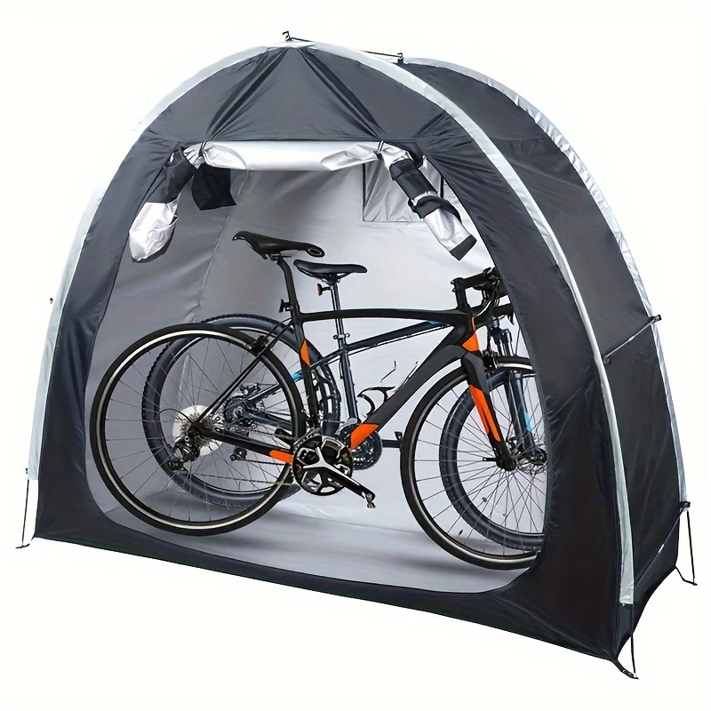 Bicycle tent outdoor storage waterproof, outdoor bicycle cover storage tent, 420D waterproof silver coating Oxford bicycle cover