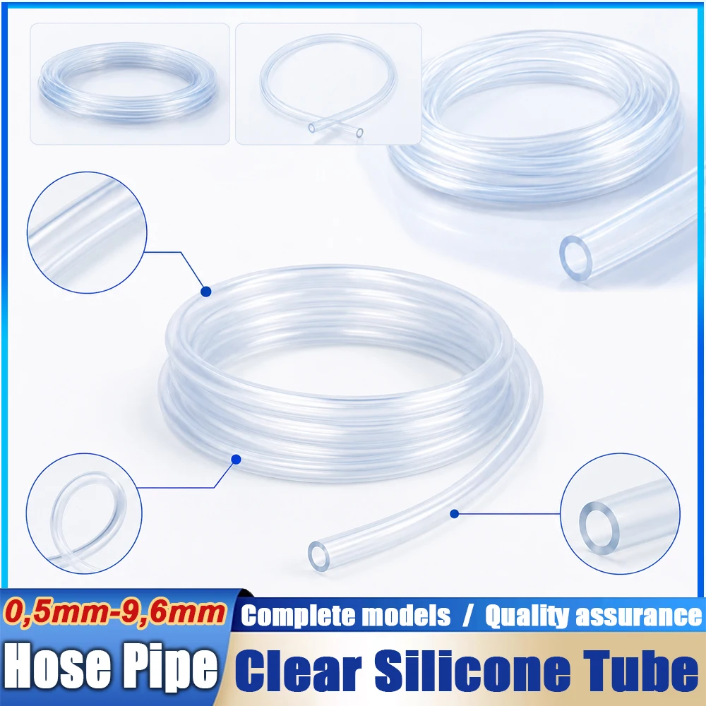 1/3/5/10 Meters Transparent Food Grade Silicone tube 0.5mm-9.6mm Flexible Garden Rubber hose Aquarium Soft Tubing Silicone pipe