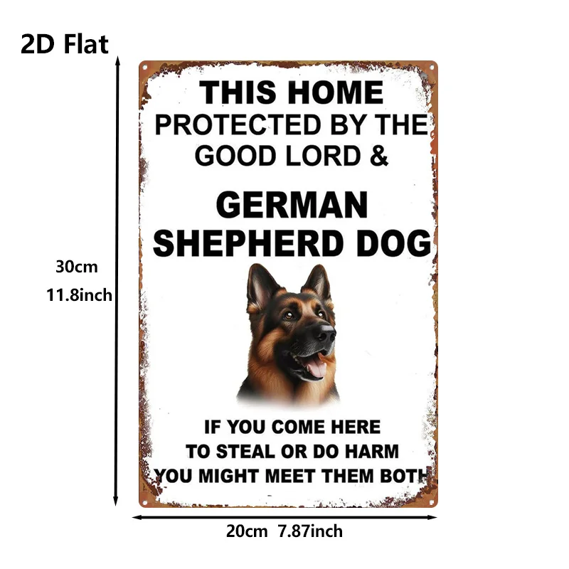 1pc German Shepherd Guardian Iconic Figure Metal Sign, Suitable for Living Room, Game Room Wall Decor - Inspired Design, Home De