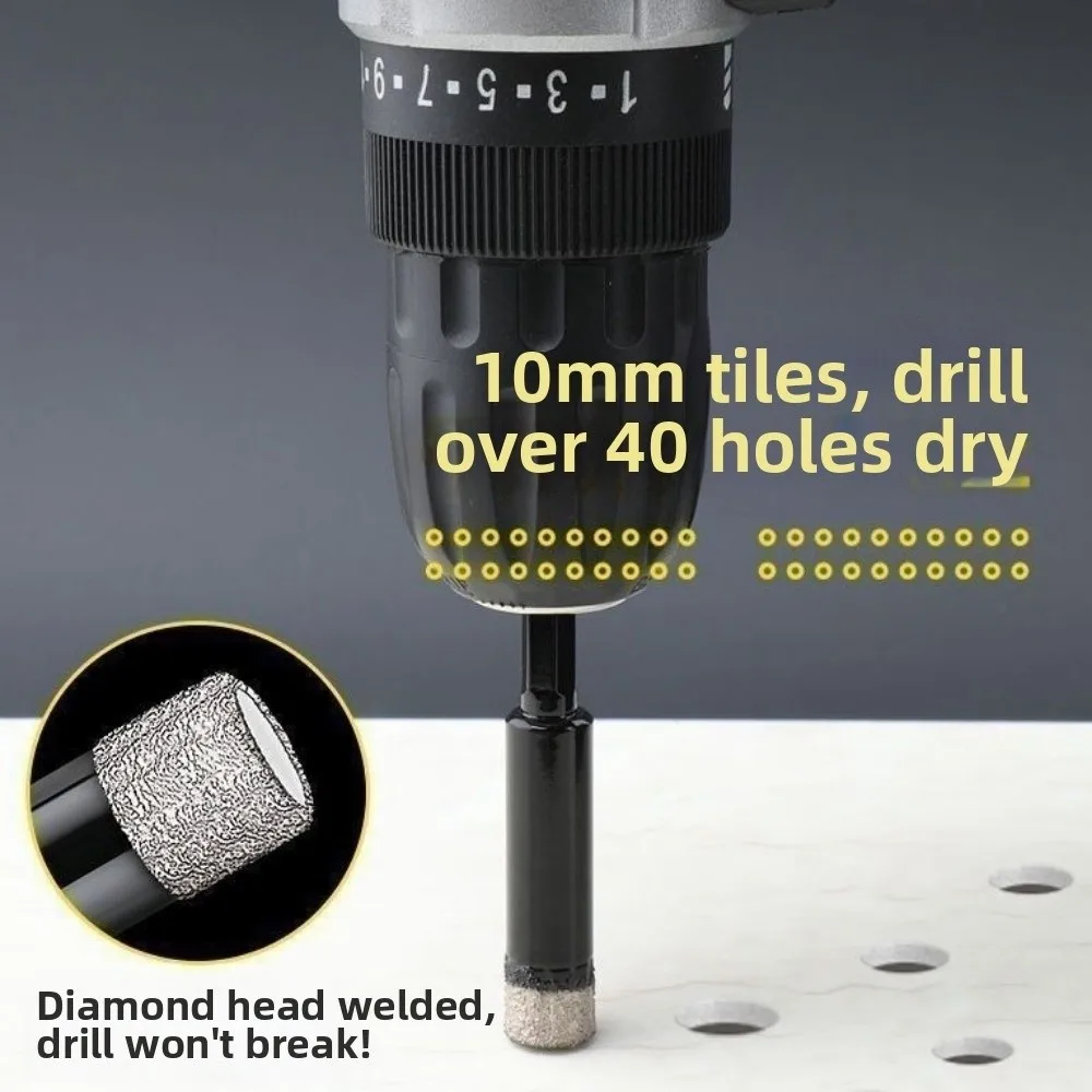 Juego de brocas soldadas hexagonales de 6-16mm, vástago hexagonal, abridor de agujeros de azulejos soldado al vacío, sistema de cambio rápido, punta de carburo, 6 uds.