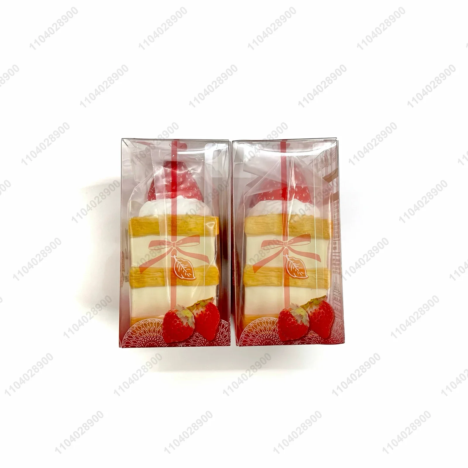 Morango mille-feuille bolo mole lento subindo morango tiramisu bolo pastelaria espremer brinquedo liberação de estresse mão relaxar brinquedo