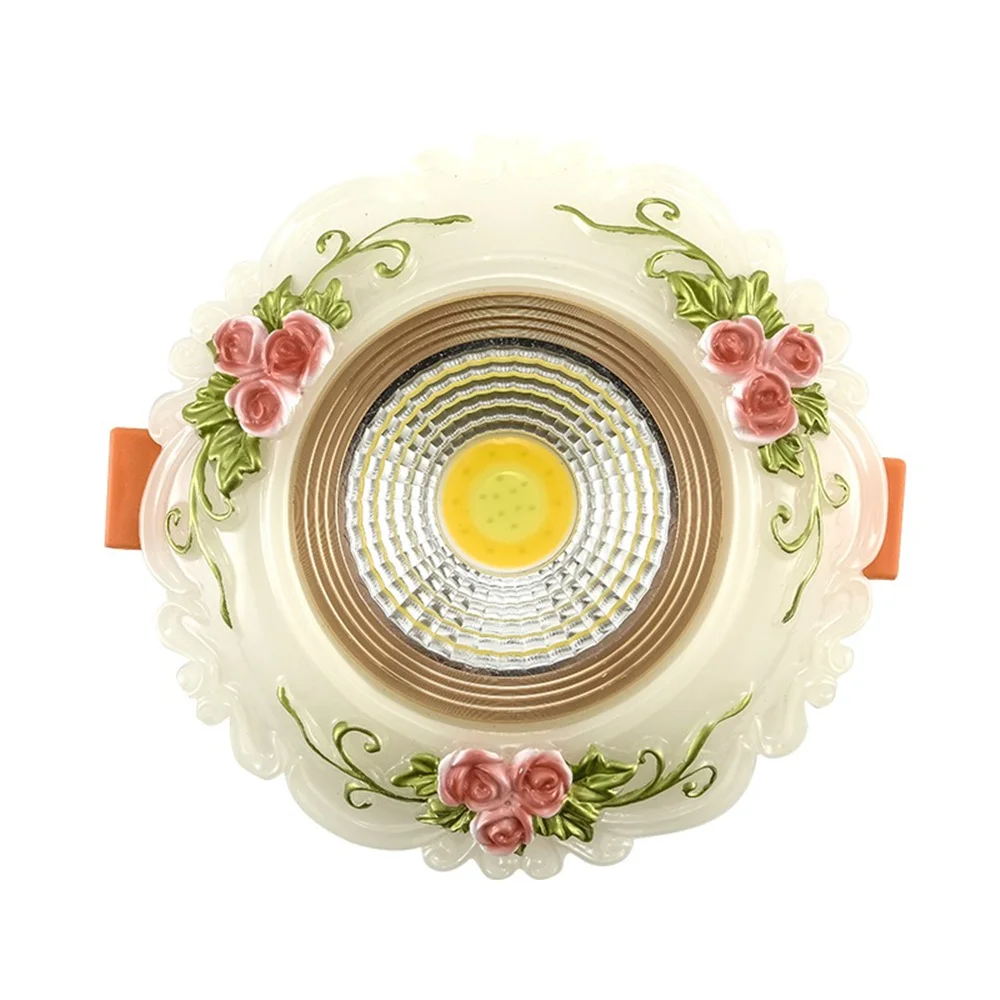 American Country Downlight Recessed Hole Ceiling Lamp 110V 220V 5W 10W Classical Living Room Corridor Loft Restaurant Hotel Deco