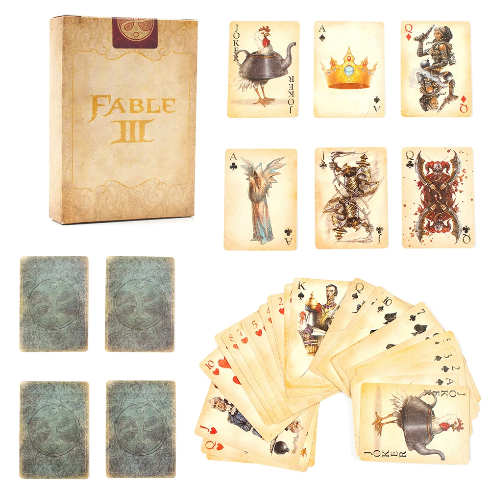 

Vintage Style Playing Cards FABLE 3 Game Poker Carta Playing Cards From Fable III Limited Collector's Edition Set Never Open!