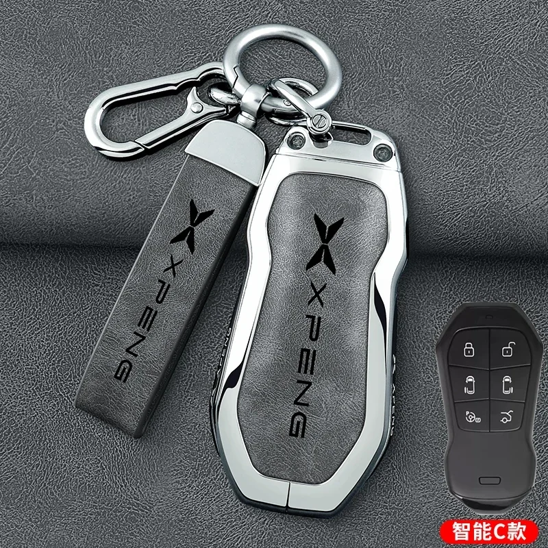 For XPeng X9 2024 Metal Smart Key Keyless Remote Entry Fob Key Cover Key Case Car Accessory
